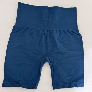 Zella High-Waisted Blue Teal Biker Shorts High Stretch